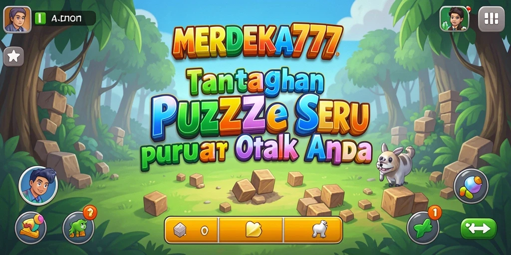 Screenshot gameplay dari MERDEKA777 menunjukkan tantangan puzzle yang menarik.