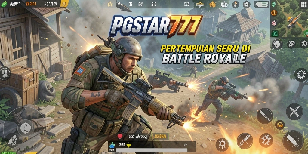 Tangkapan layar PGSTAR777 menampilkan aksi seru dalam permainan Battle Royale.