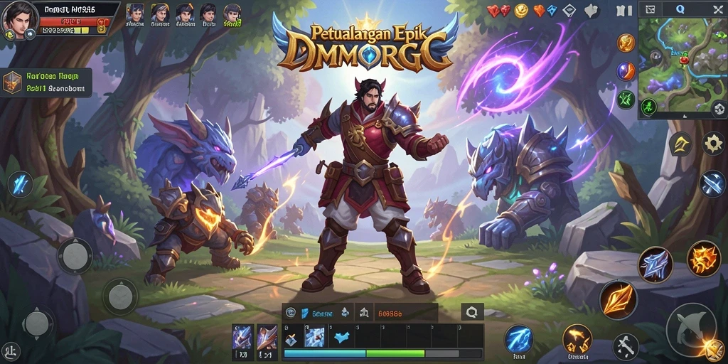Tampilan gameplay menarik dalam dunia MMORPG penuh petualangan.