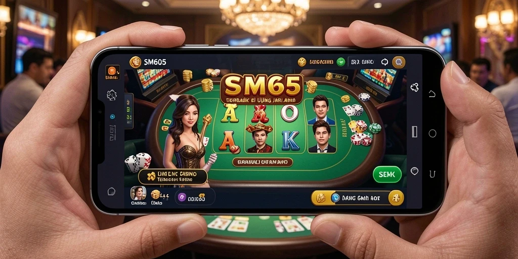 Screenshot gameplay Live Casino SM605 yang menampilkan dealer langsung dan permainan yang seru.