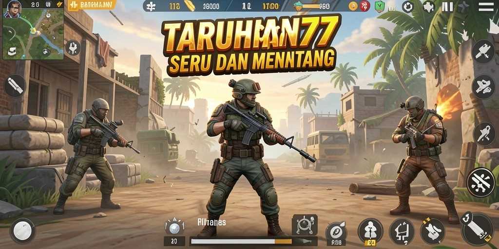 Tangkapan layar menampilkan aksi intens di medan perang Battle Royale.